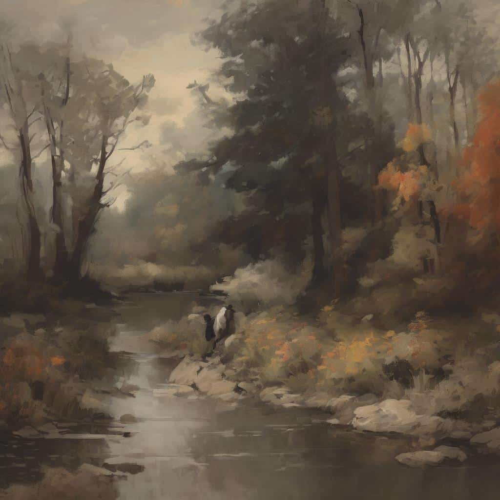 Λιμνη με δέντρα σε φυσικό περιβάλλον, τέχνη και οικολογική δημιουργία, περιβάλλον και τέχνη.