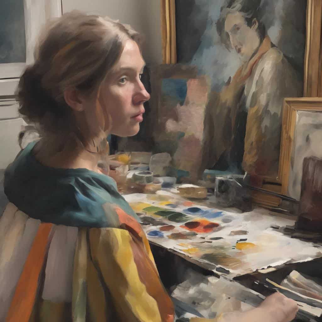 Ζωγράφος που δημιουργεί τέχνη με οικολογική ευαισθησία και περιβαλλοντικά υλικά.